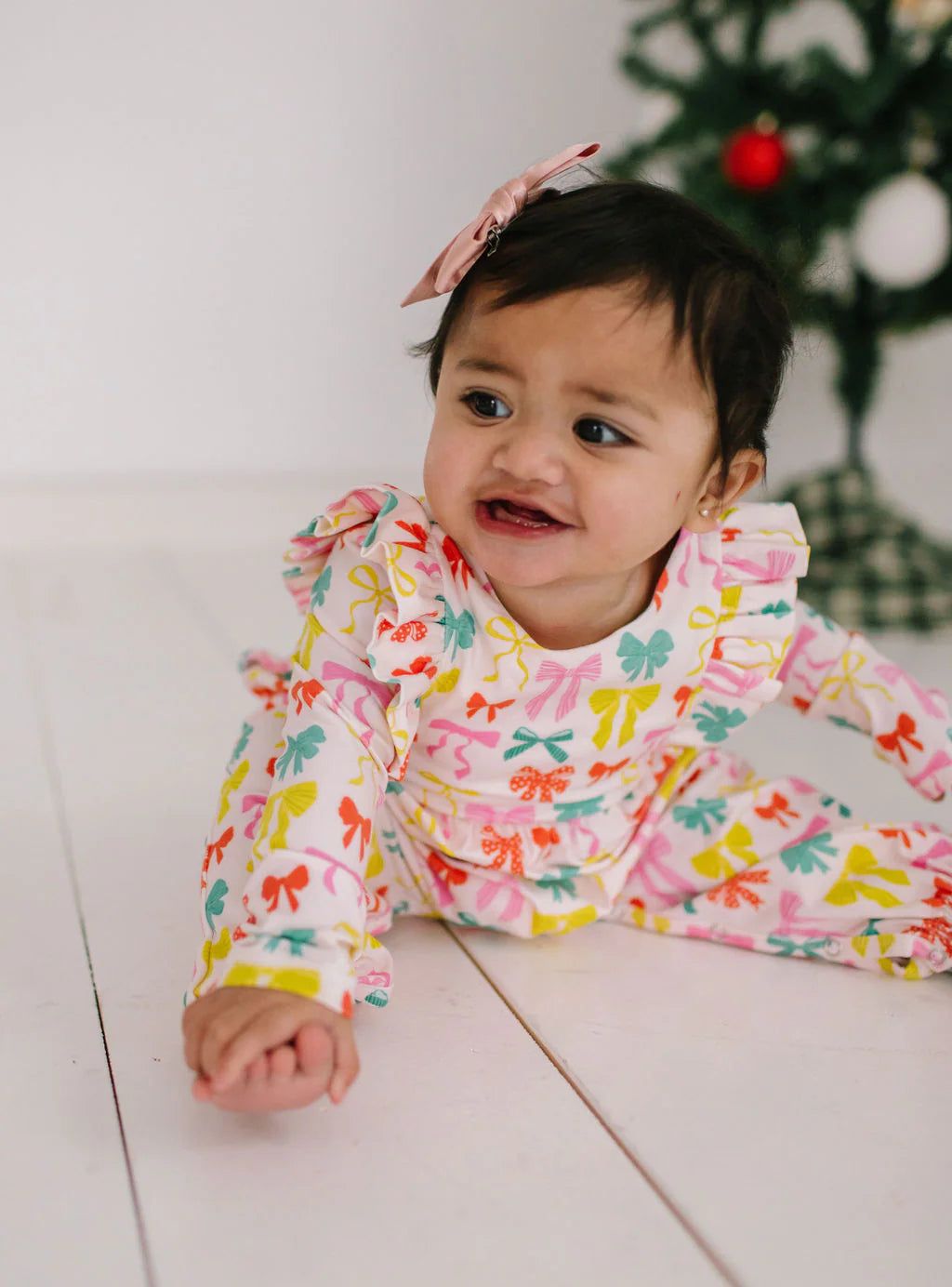 Mabel Romper in Holiday Bows