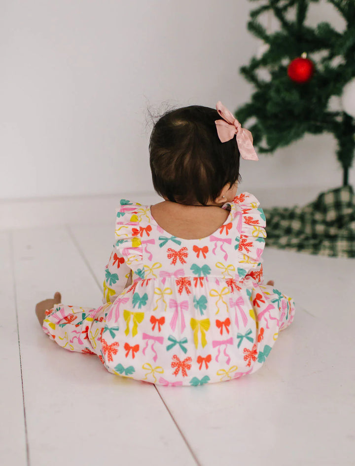 Mabel Romper in Holiday Bows