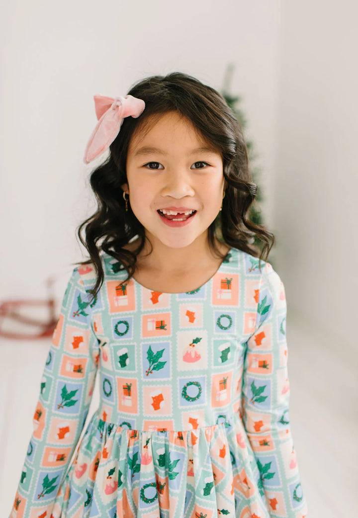 Gwendolyn Dress in Holiday Stamps