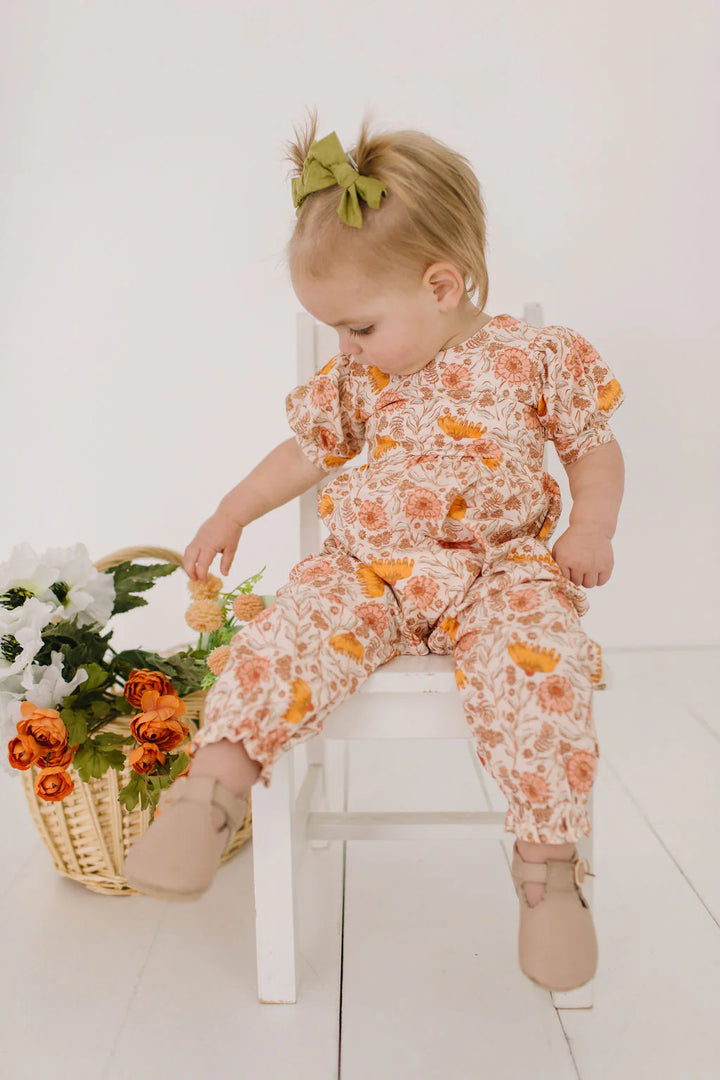 Puffed Rosie Romper in Boho Floral
