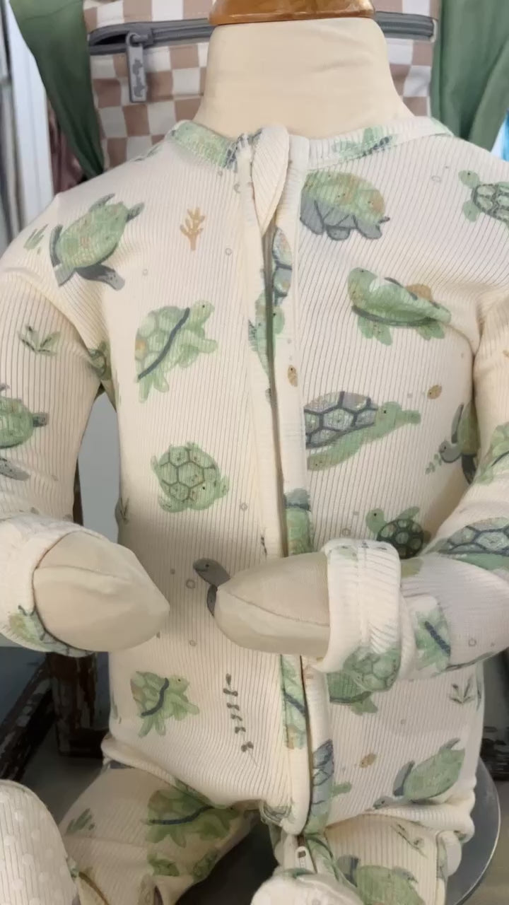 Sea Turtles 2 Way Zipper Footie