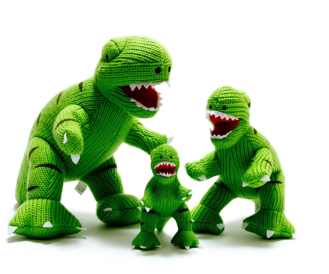 Knitted T Rex Dinosaur Baby Rattle