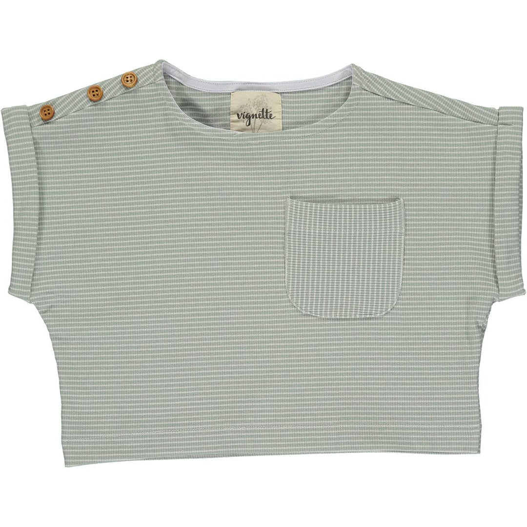 Kassie t-shirt in grey/white stripe