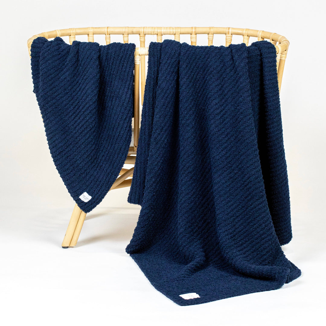 Chenille Blanket - Navy