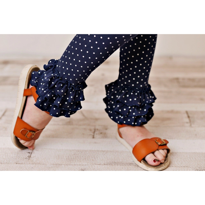 Navy Blue Pin Dot Leggings