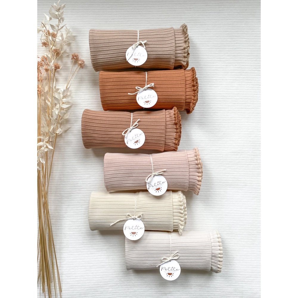 Swaddle blanket / soft ribbed - Pecan