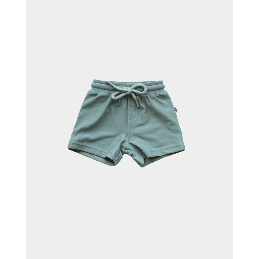 Boy's Swim Shorts in Teal Green