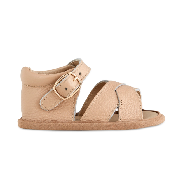 Tan Split-Soled Leather Baby Sandals