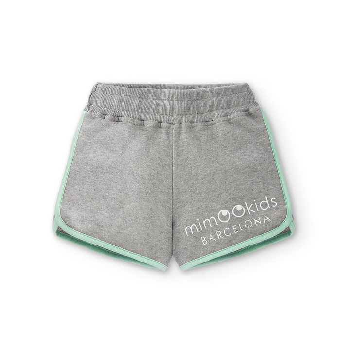 Runner Shorts Organic Cotton, Melange Grey / Mint
