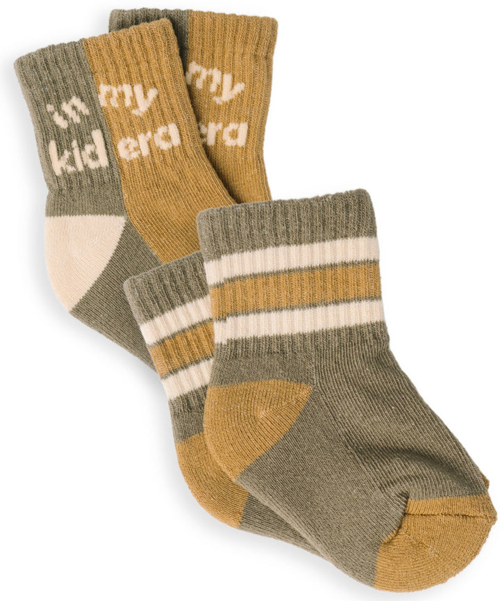 Baby/Toddler Half-Crew Socks 2-Pack, Kid Era & Retro Stripe