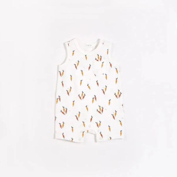 Carrots Print on Sleeveless Romper