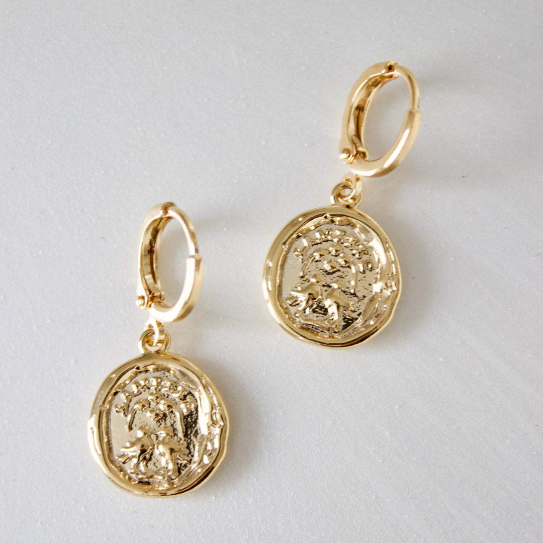 Wax Seal Huggie Earring