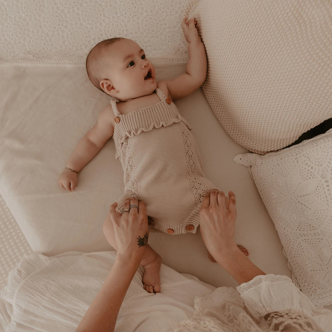 Hattie Organic Knit Romper - Taupe