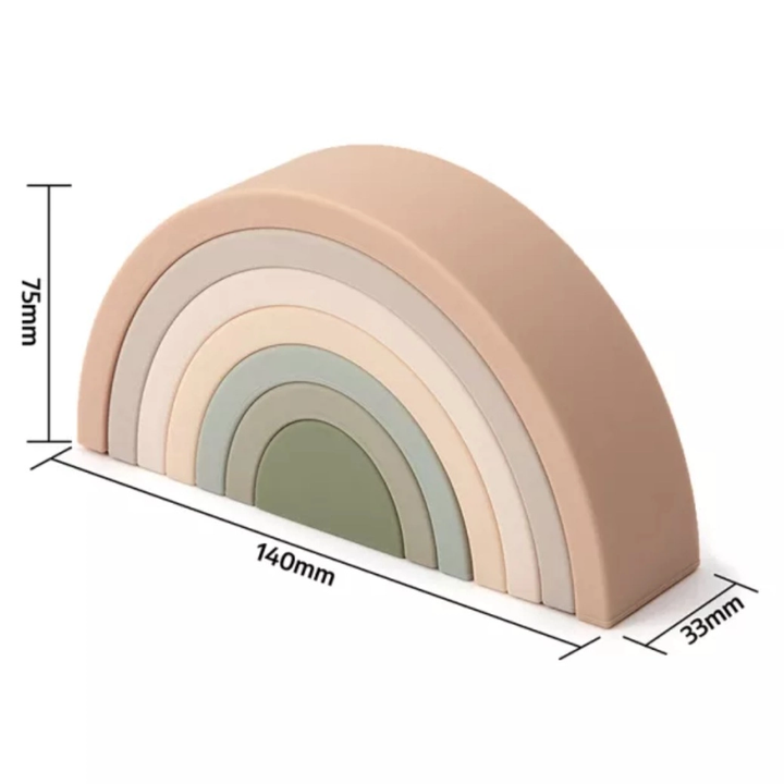 Silicone Rainbow Building Blocks- Earth Tones