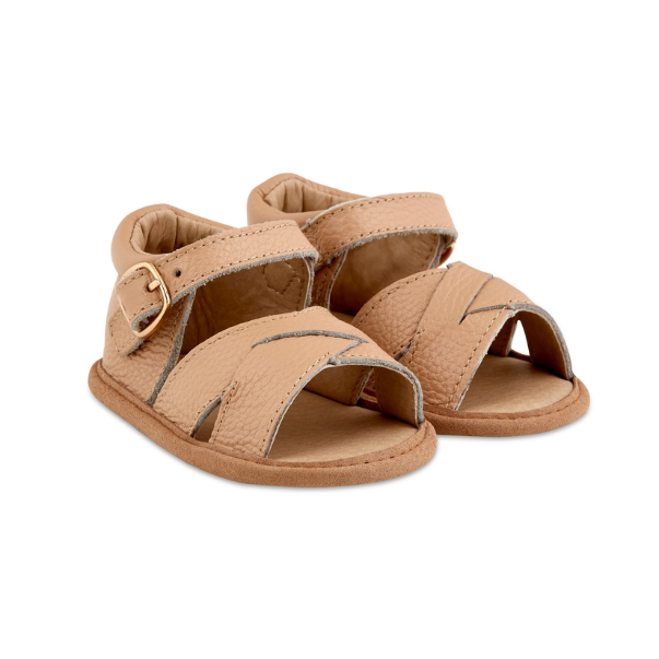 Tan Split-Soled Leather Baby Sandals