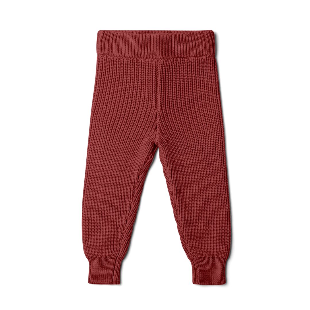 Organic Cotton Kids Knit Pants - Hot Cocoa