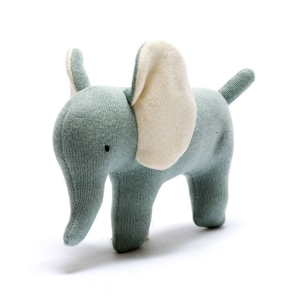 Small Organic Cotton Teal Elephant Soft Toy