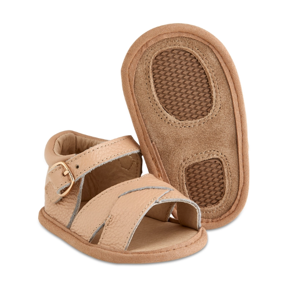 Tan Split-Soled Leather Baby Sandals