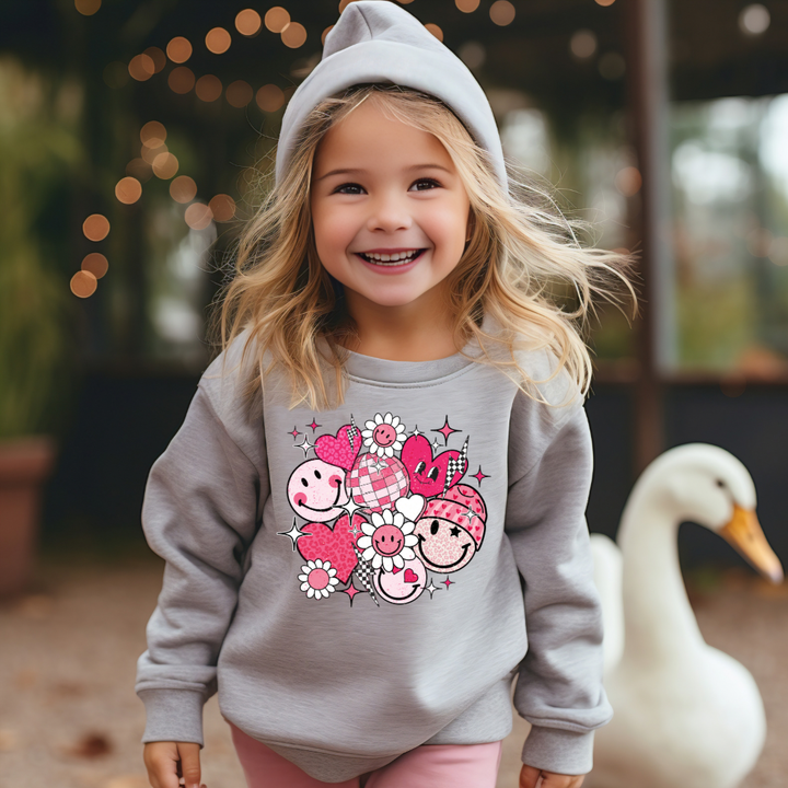 Gray Retro Valentine Sweatshirt