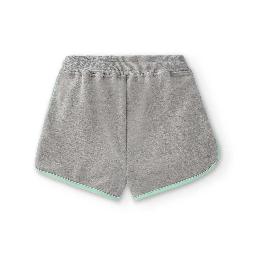 Runner Shorts Organic Cotton, Melange Grey / Mint