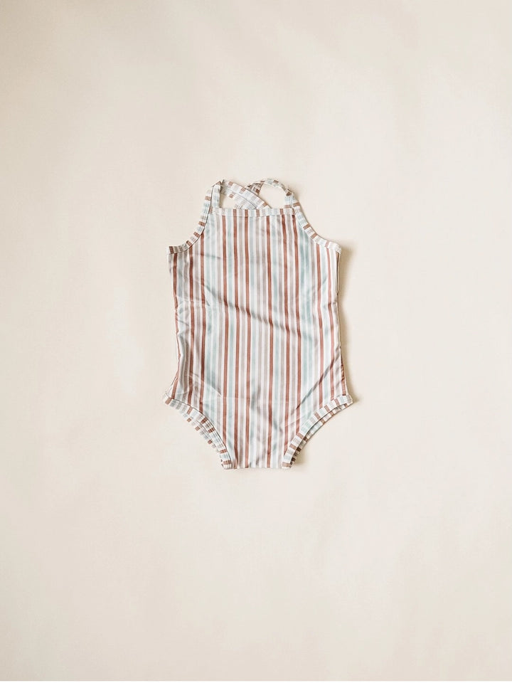 Cross-Back One-Piece Swimsuit - Summer Stripes