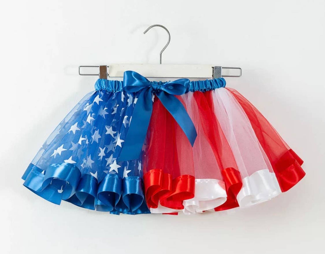 Red, White and Blue Ribbon Trimmed Tutu