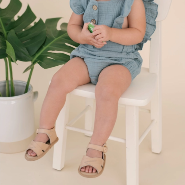 Tan Split-Soled Leather Baby Sandals