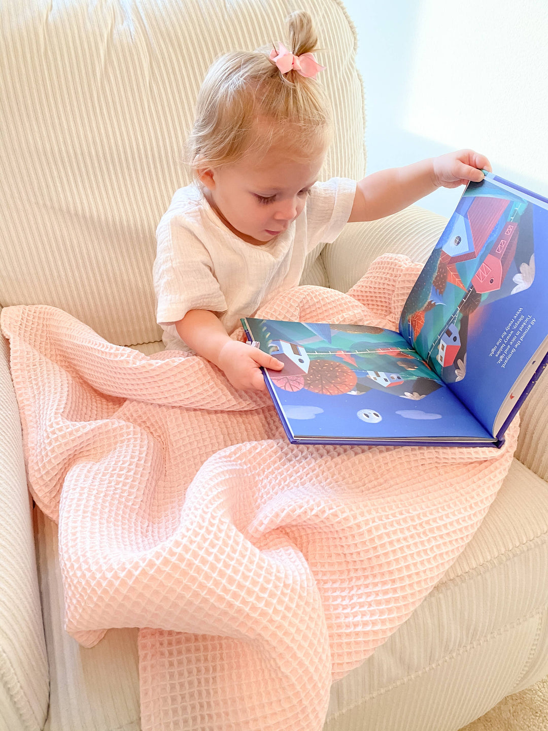 Waffle Blankets for Baby and Toddler - Light Pink