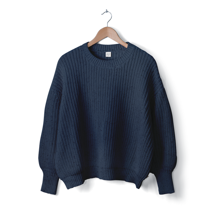 Organic Chunky Knit Sweater - Winter Storm