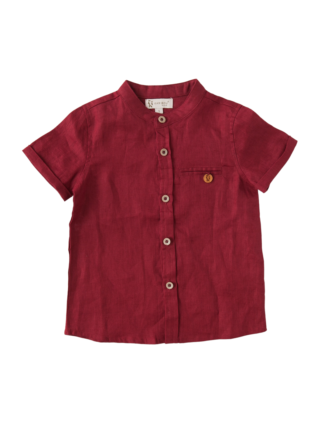 Ethan Boys Linen Shirt - Crimson