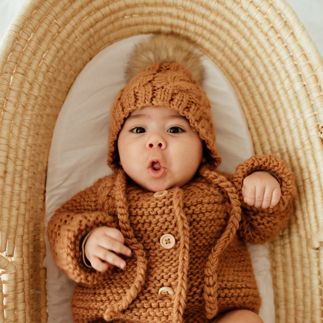 Aspen Pecan Cable Knit Bonnet