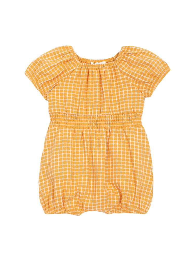 Butterscotch Woven Baby Romper