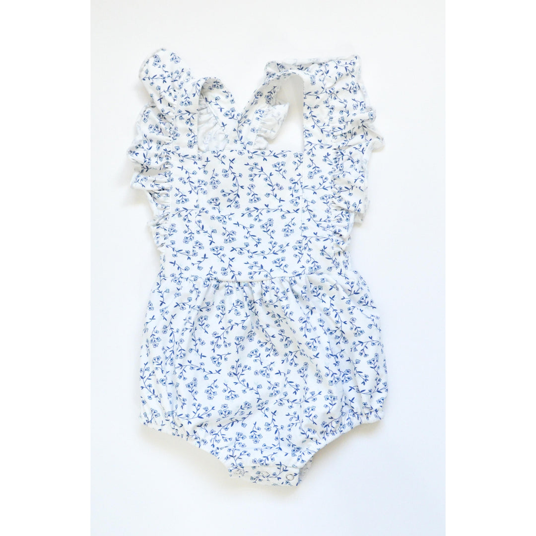 Emmy Romper in Ditsy Floral Azul
