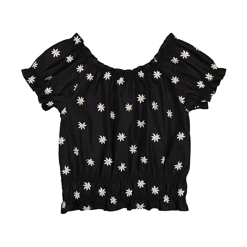 Embroidered Loose Flower Shirt