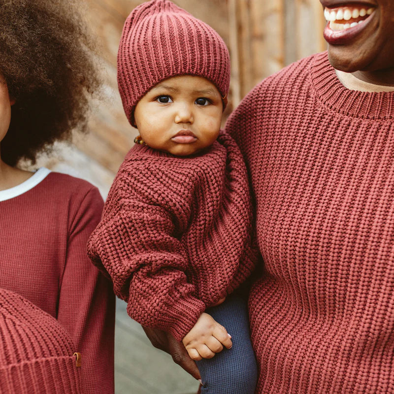 Organic Cotton Chunky Knit Sweater - Hot Cocoa