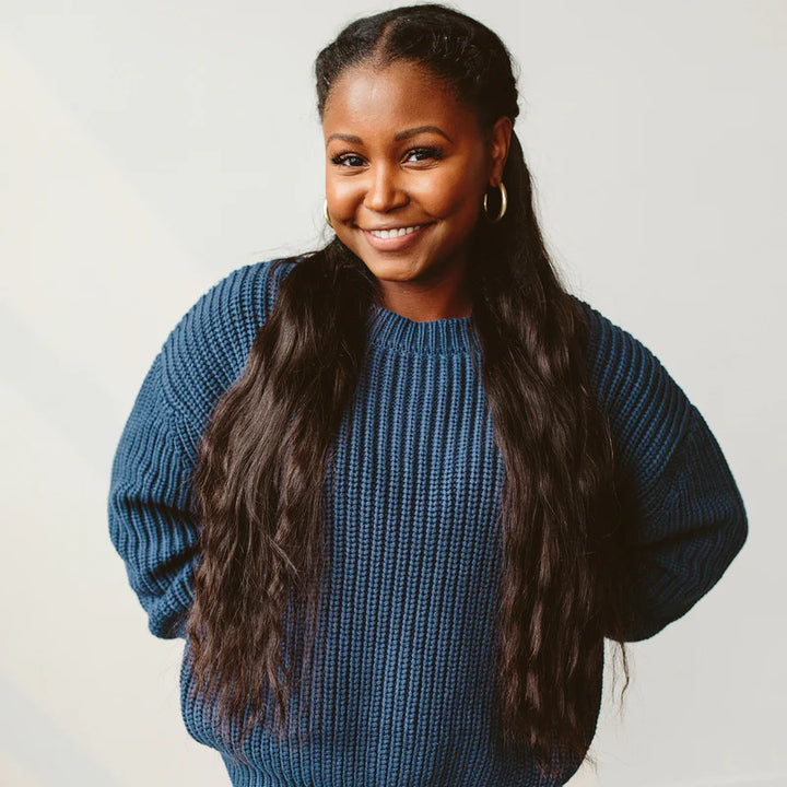Organic Chunky Knit Sweater - Winter Storm