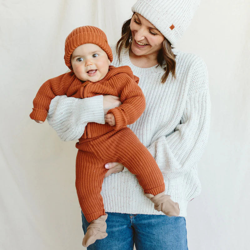 Organic Cotton Kids Knit Pants - Clay