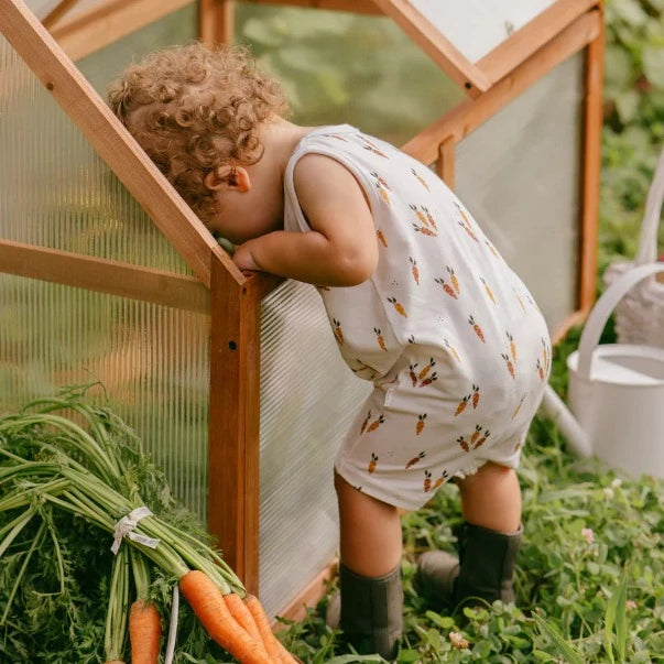 Carrots Print on Sleeveless Romper