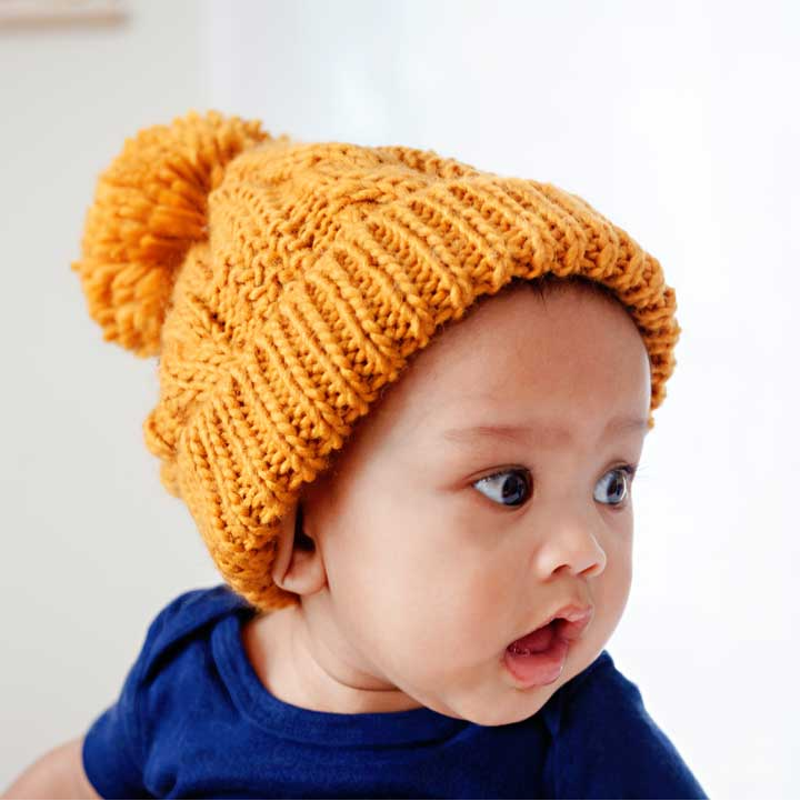 Saffron Gold Cable Beanie