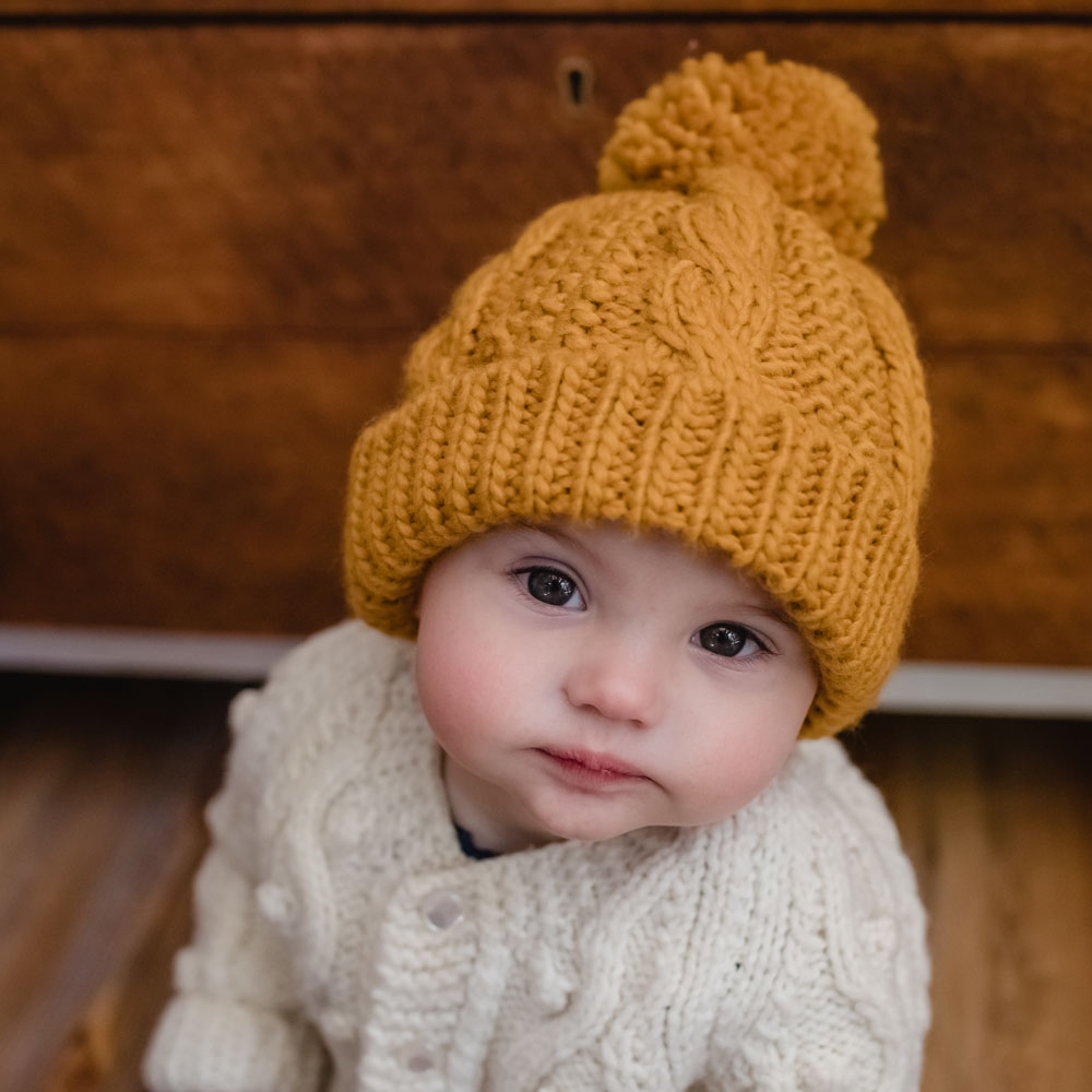 Saffron Gold Cable Beanie