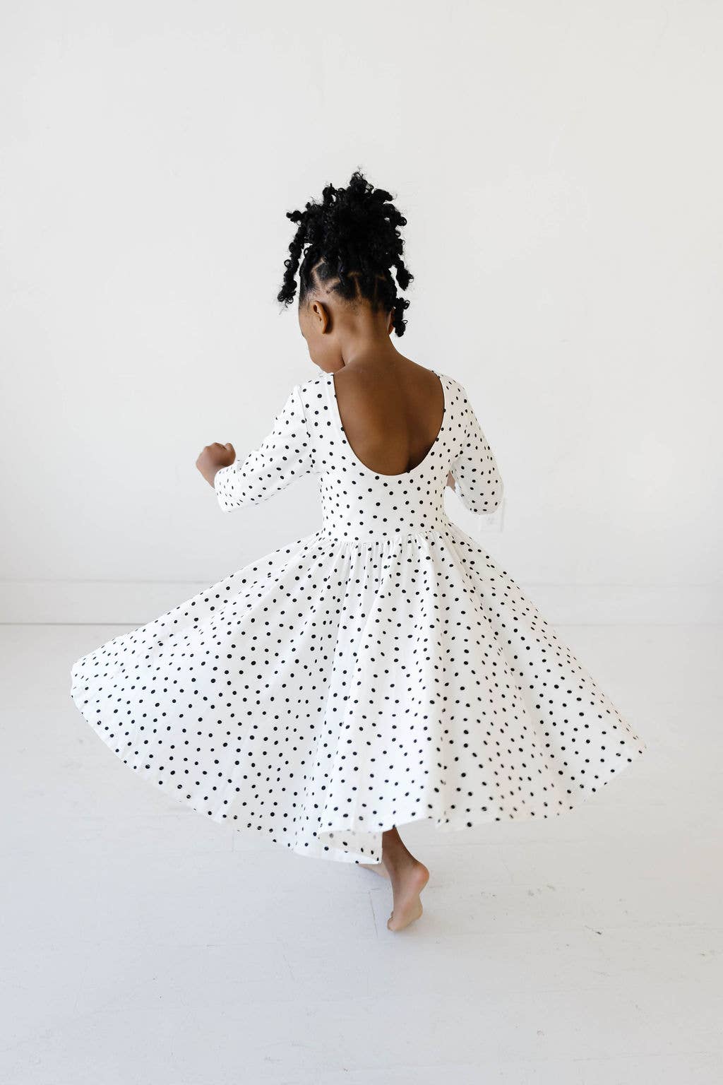 Autumn Dress in Charcoal Dot
