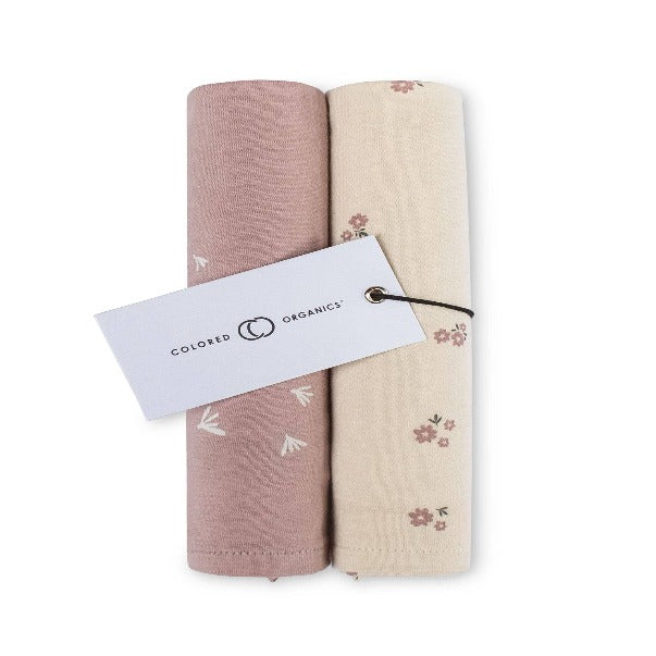 Burp Cloth (2-pack) - Petal and Blossoms Print
