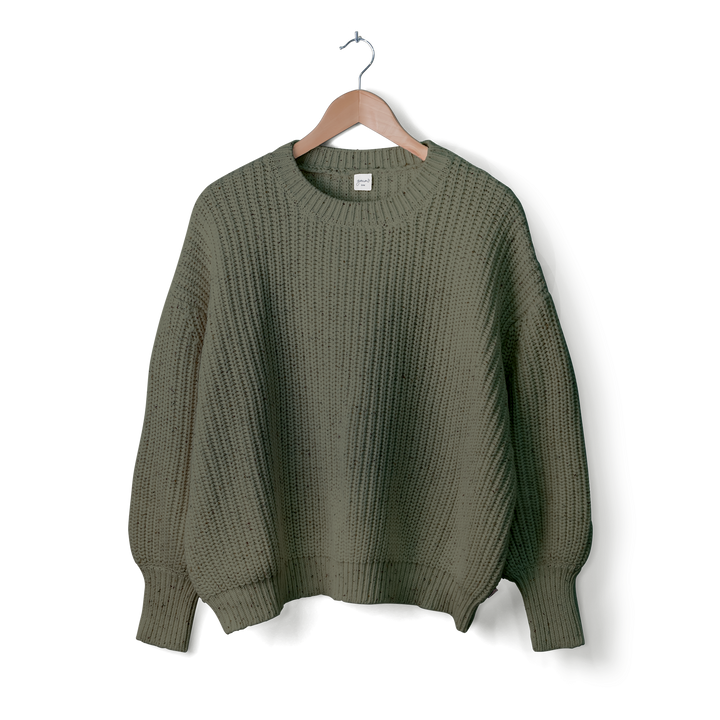 Womens Organic Chunky Knit Sweater - Noble Fir