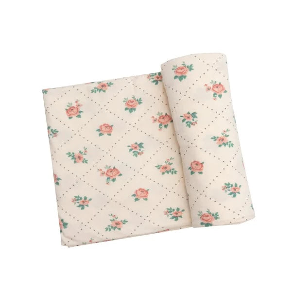 Bamboo Swaddle - Rose Dot Grid