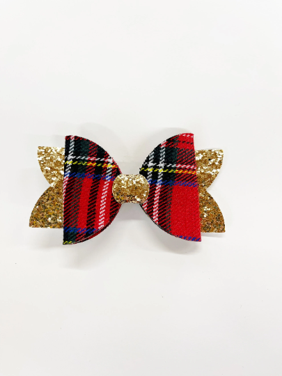 Hair Bow -  Christmas Plaid