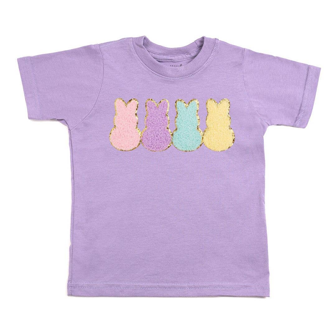 Easter Peeps Patch Short Sleeve T-Shirt -Lavender