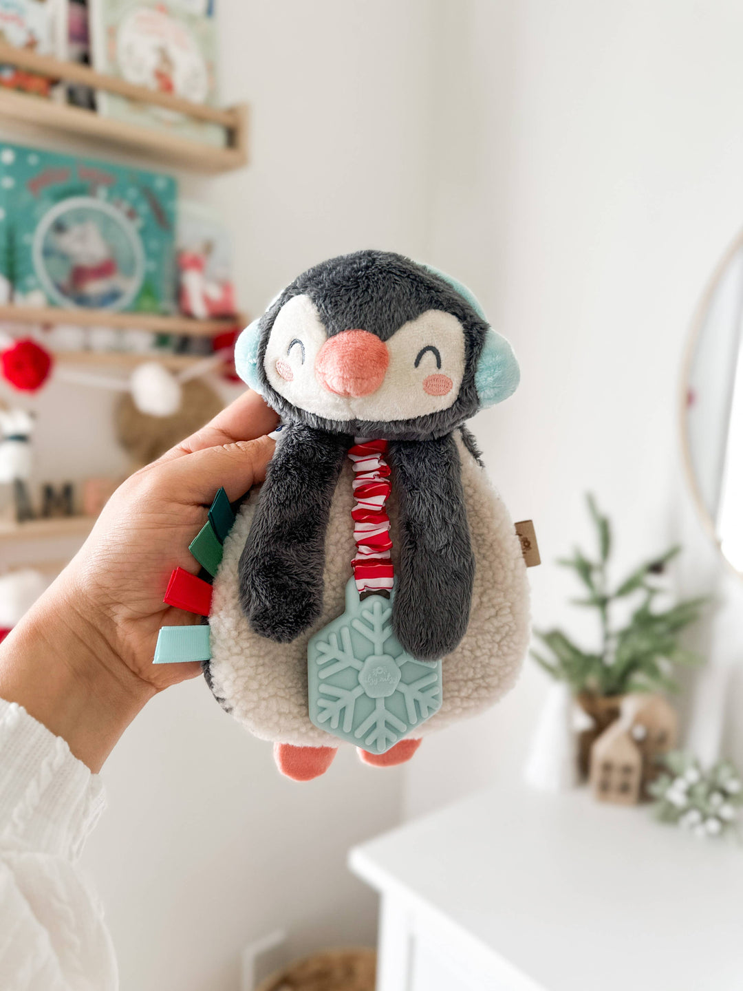Holiday Penguin Plush + Teether Toy