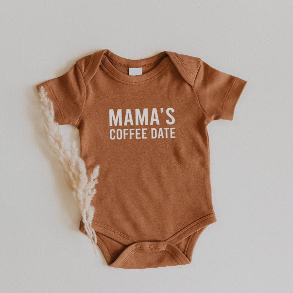 Mama's Coffee Date - Camel Onesie, Baby Bodysuit