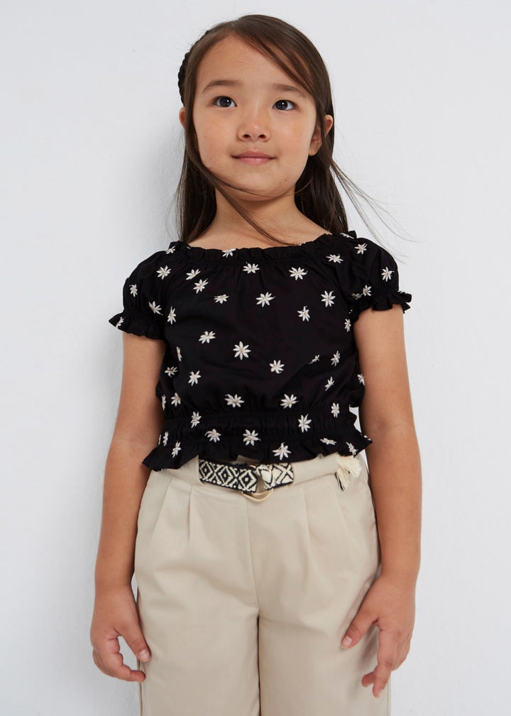 Embroidered Loose Flower Shirt