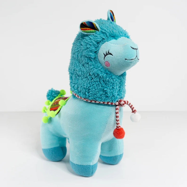 Charm Peruvian Stuffed Llama Handmade Soft Plush Blue